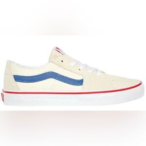 Vans Sk8-Low Classic White Navy Sneakers - M7/W8.5 - Great Condition
